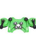 Pro 16 Piece Hole Saw Kit With Double Suction Cups For Ceramic Tile, Glass Marble And Granite Wet Dry Drilling Tool To Chip-Free Precision Cuts. green drill guide with double suction cups and four rollers