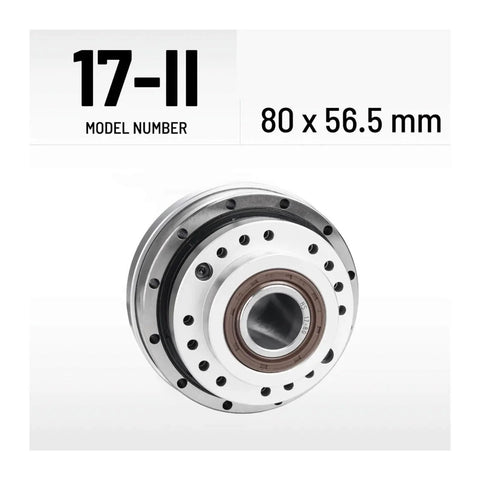 Front view of Harmonic Drive SHF17II Strain Wave Gearbox Heavy Duty Reducer For Automation Arms, showing 80 x 56.5 mm model size