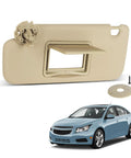 Beige Sun Visor For Chevy Cruze 2011 2019 Left Driver Side With Mirror No Light Replacement Part 84126657 shown with screws