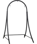 Heavy Duty Hammock Chair Swing Stand Only With Adjustable Height For Indoor Or Outdoor Use Sturdy As Heck Safety Hooks Supports Up To 400 Lbs Plus Size Version Black