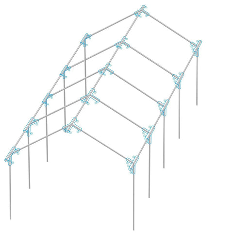 2 Inch Inner Diameter Canopy Connector Kit With 120 Degree High Peak Angles Includes 10 Leg Frame Brackets For Carport Gazebo Shed Greenhouse Fits EMT Pipes Under 2 Inches Black