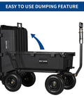 Heavy Duty 1200 Lb Poly Garden Dump Cart With 7 Cu Ft Bed, Quick Release 2-In-1 Convertible Handle And 13 Inch Pneumatic Tires