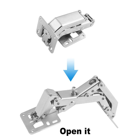 Frameless Cabinet Door Hinges Kit With Soft Close Hydraulic 170 Degree Adjustable Mounting 4 Pairs Heavy Duty Solid Steel Built