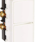 20 Amp 120 to 277 Volt Decora Combination Switch With Grounding, Dual Single Pole 20A AC, white finish, side view