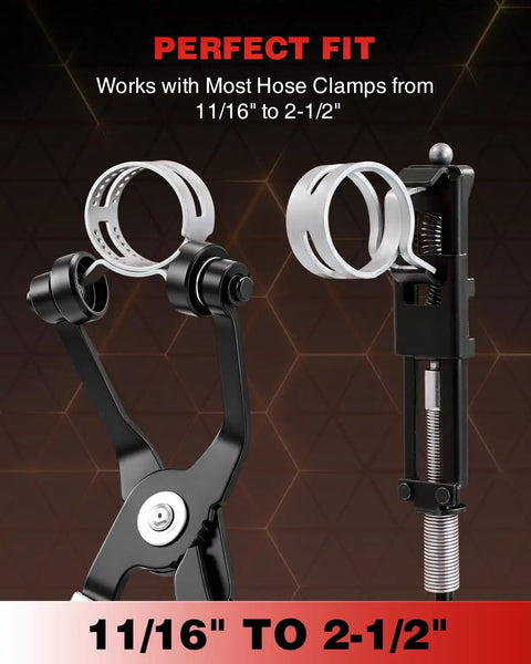 Heavy Duty Hose Clamp Pliers Set 9Pc Kit for Car Engine Repairs and DIY, perfect fit hose clamps from 11/16" to 2-1/2".