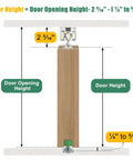 Diagram of pocket door height and allowances for Pocket Door Hardware Kit With Soft Close And Soft Open, Smooth Sliding 72 Inch Door Rail Set, Top Mounted System With 6 Foot Aluminum Track, 1 Inch Nylon Ball Bearing Hangers, Quiet Operation, No Door Included