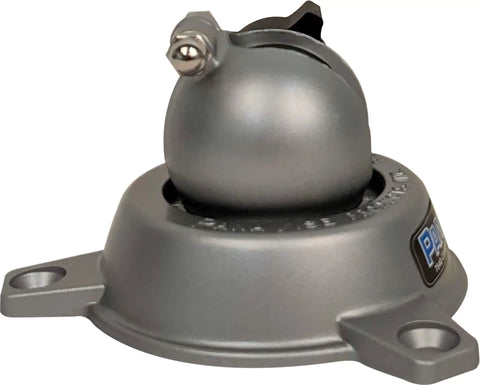Low Profile Base for 300 Series Vise Heads With Five Eighths Inch Shaft, Single Control Knob And Split Ball Locks close-up view