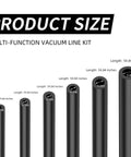Six Feet High Performance Automotive Vacuum Line Kit With 64 Connectors For Car Piping System Perfect Fix For Your Ride Using Durable Silicone Hoses In Sizes From One Eighth To Three Eights Inch, 0.12-0.4in sizes