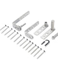 Heavy Duty Stainless Steel Double Action Door Hinges With Self Return Spring For Cafe Bar And Saloon Built Tough Dual Swing Hardware components including screws.