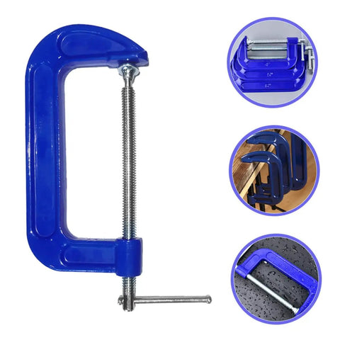 Beefy Heavy Duty 4 Inch G Clamps For Woodworking, Metal Tabletop Mount Clamp With Thickened Steel Frame, Quick Release C Clamp