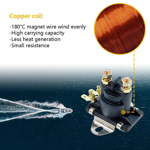 12V Marine Starter Solenoid Relay Plug And Play Power Tilt Trim For Tough Outboard And Stern Drive Jobs 80A 12V Flat Mount