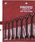 9 Pc Black Chrome Reversible Combo Ratchet Wrench Set with Spline Wrenches for Fractional 4 6 12 Point and Torx Fasteners in case