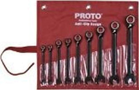 9 Pc Black Chrome Reversible Combo Ratchet Wrench Set With Spline Wrenches For Fractional 4 6 12 Point And Torx Fasteners