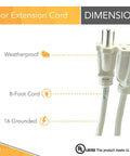 Outdoor Extension Power Block With Weatherproof Case, Heavy Duty Vinyl Jacket, Durable Cord, Reinforced Receptacles
