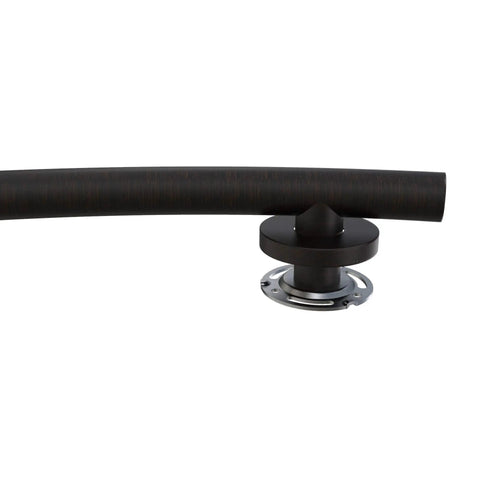 Wave Grab Bar One And A Quarter Inch Diameter And Sixteen Inch Length In Oil Rubbed Bronze ADA Compliant Stainless Steel Eighteen Gauge Wall Mounted Grab Bar For Shower Or Tub Versatile Vertical Or Horizontal Install No Slip Grip close-up view of fixture details