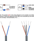 Wiring diagram for Photoelectric Sensor Switch E3JK 5DM1 5L AC 90 to 250V showing load and relay connections.