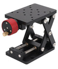 Aluminum Alloy Manual Lifting Lab Stand With Scissor Type Lift For Rock Solid Stability CNC Machined And Hard Anodized Corrosion Resistant Lab Jack Stand For Precise Test And Workbench Use, front view