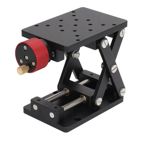 Aluminum Alloy Manual Lifting Lab Stand With Scissor Type Lift For Rock Solid Stability CNC Machined And Hard Anodized Corrosion Resistant Lab Jack Stand For Precise Test And Workbench Use, front view