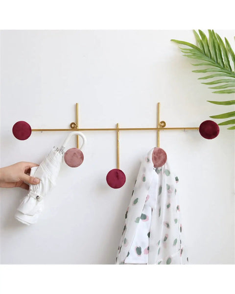 Slick Wall Mounted Coat Rack With Heavy Duty Adhesive Hooks And Key Holder For Mudroom Setup Easy Peel Design, holding clothes and umbrella.