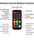 Remote control functions for Killer 9 Port ARGB PWM Fan Hub For PC Cooling With Magnetic Mount SATA Power 5V 3 Pin RGB LED Sync.