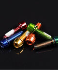 Six Pack Mountain Bike Stem Bolts M5 X 18mm Hex Socket Steel Screws For MTB DH BMX Road Bikes Beefy High Strength Alloy Steel Lightweight And Corrosion Resistant Easy Install Orange Finish mixed colors