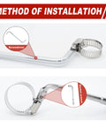 Installation method for 202 Piece Hose Clamp Assortment Kit with screwdriver and socket wrench, highlighting clamp adjustment.