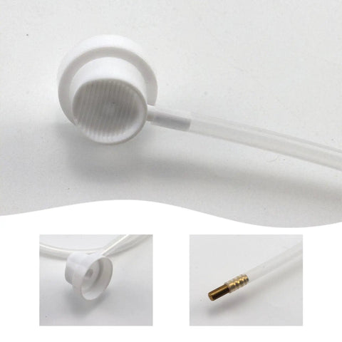 Buy Cool 19 7 Inch Nozzle Extension Hose Sets That Spin 360 For Exact Aerosol Spray On AC Vents And Lube Tasks Pair Makes Work Easy Feel Like A Boss With Flexible White Wands Cleaning Deep Messes Safe Indoors Or Cars Spaces. White plastic 19.7-inch hose extension with 360 nozzle, brass tip