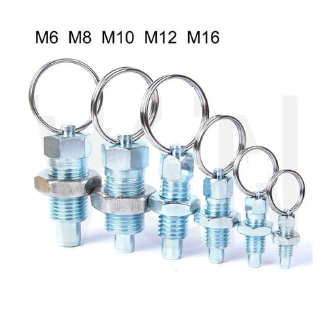 Heavy Duty Indexing Plunger With Contoured Handle Spring Loaded Return And Steel Locking Screw For No Sweat Machinery Fixes And Fast Shop Floor Assembly Work. Five sizes of metal indexing plungers with locks.