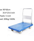 Heavy Duty Foldable Push Cart Platform Truck With 660 Lb Capacity 90 By 60 Cm Deck metal handle and 5 inch wheels