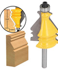 Front view of One Quarter Inch Shank Router Bit For Woodworking, Carbon Steel Alloy Cutter for door molding and picture frame forming.