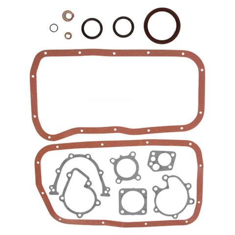Complete Engine Overhaul Gasket And Seal Kit For Nissan D21 Pickup 2.4L KA24E with multiple gaskets and seals displayed.