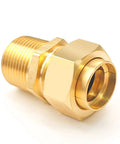 2 Pack Three Quarter Inch NPT Male Nipple Brass Pipe Fittings Hex Brass Tone Gas Line Adapter, corrosion-resistant view