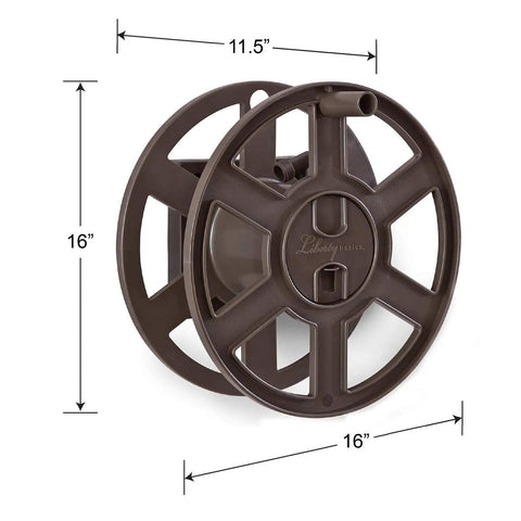 Bronze Wall Mount Hose Reel With Side Winding Design Holds Up To One Hundred Feet Of Five Eighth Inch Hose Easy Install
