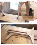 Premium Heavy Duty Folding Table Brackets 4 Pack Rock Solid Collapsible Shelf Supports With Self Lock Design for indoor and outdoor use on wooden tabletop.