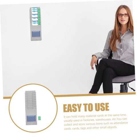 Hella Easy Wall Mounted Material Card Rack For Warehouse Inventory Display And Employee Attendance Tracking With Super Dope Multi Grid Card Slot Shelf for easy organization.