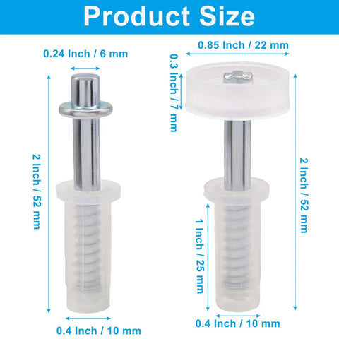 Dimensions of Four Piece Bi Fold Door Top Roller Guide Wheel And Pivot Repair Kit for closet doors, 2 inches high, 0.4 inches wide.