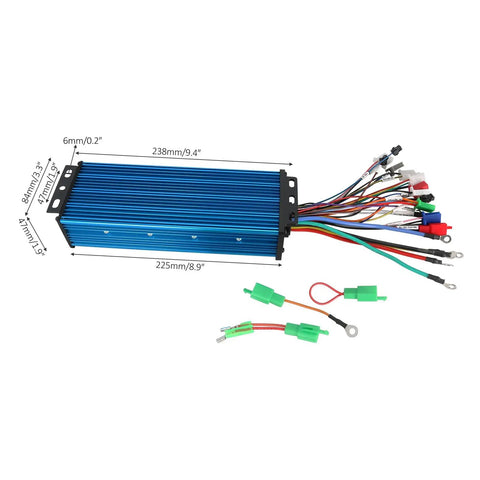 High Power Brushless ESC With Clear LCD Display 1000W To 2200W 36V 48V 60V 72V 84V Electric Scooters Bicycles Mountain Bikes ATVs And More All In One Controller Kit with wiring and dimensions