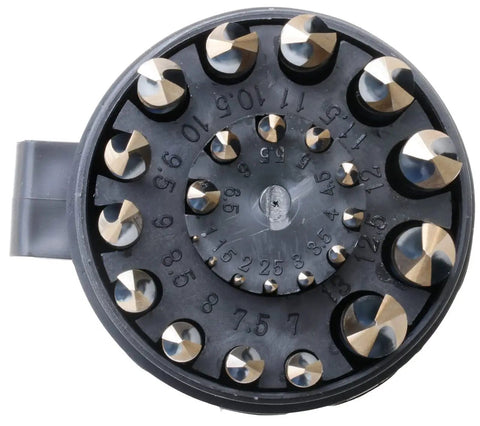 Killer Force 25 Piece Metric Drill Bit Set In Round Case Jobber Length Heavy Duty High Speed Steel Bits For Metal Wood Plastic Sizes 1mm To 13mm In 0.5mm Increments Drill America KFD Series ZMKFD4025PC in a round case