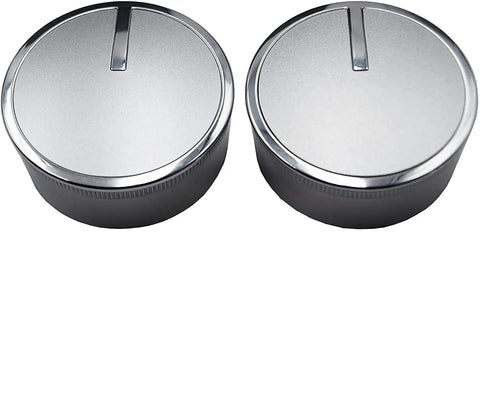 Gas Range Burner Control Knob Replacement, Model Specific, 2 Pack, Easy Install, 1-7/8 Inch Stainless Knobs, Not For Electric Units, Fits WPW10506367 AP6022440 PS11755773
