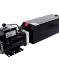 Heavy Duty Hydraulic Power Unit Pump For Car Lifts And Auto Shop Equipment With Integrated Safety Valve Prevents Oil Leakage Versatile Sae Connector Single Actin Design Smooth Stable Lifting, side view.