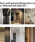 Under Cabinet LED Light Strip Kit 16.4Ft Cuttable Warm White 3000K used on walls, ceilings, and stairs for diffused glow decor