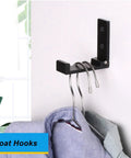 Folding Coat Hooks 5 Pack Wall Mounted Hangers For Coats, Towels, Bags And Fitness Gear, Heavy Duty Aluminum Alloy