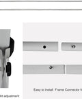 Close-up of 2 Pack Canopy Rail Bars For Pop Up Tents, 10ft Universal Half Wall Support Kit with connectors showcasing easy installation.