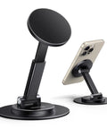 Magnetic MagSafe Phone Stand For Desk, Height Adjustable And 360 Degree Rotation, Hands Free iPhone Stand Compatible With MagSafe Case Black