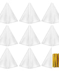 Cone Shaped OPP Treat Bags Pack Of 500, heat resistant cone bags and colorful twist ties displayed against white background