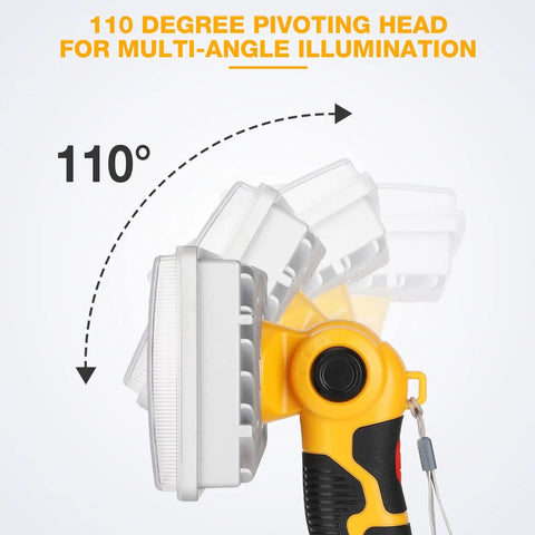Beast LED Work Light 30W 3300LM with 110 degree pivot zinc alloy body showing multi-angle illumination feature
