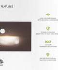 Recessed Step Light Fixture With Dusk To Dawn Sensor, Dope 3CCT Options, Motion Sensor And Photocell, ETL Listed, Dark Bronze