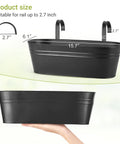 Three Piece Metal Hanging Flower Pots For Railing And Fence Outdoor Planter 15.7 Inch Hanging Bucket Pots With Detachable Hooks