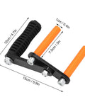 Pro Grade Drywall And Plywood Lifter With Ergonomic Cushion Grip Multifunction Gypsum Board Hoist For Sheetrock And Glass Panels Heavy Duty Rig with orange handle.