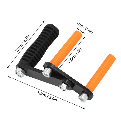 Pro Grade Drywall And Plywood Lifter With Ergonomic Cushion Grip Multifunction Gypsum Board Hoist For Sheetrock And Glass Panels Heavy Duty Rig with orange handle.